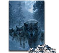 Jigsaw Puzzles for Adults 1000 Wolf Under The Moon Educational Family Game Deal As Gifts for The Whole Family for And Age 14 Years Up 26x38cm