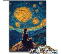 Jigsaw Puzzles for Adults 1000 Woman Under The Night Sky, Brain Teaser For Wall Decoration Unique Birthday And Xmas Gifts for for Age 14 (Size 50x75cm)