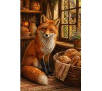 Jigsaw Puzzles for Adults 1000, Wooden Fox Puzzle with Cozy Bakery Window Art