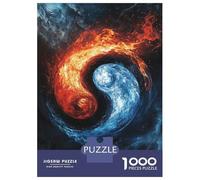 Jigsaw Puzzles for Adults 1000 Yin Yang Flames Puzzle for Adults Relaxing Games But Fun And Humorous Challenging To Complete 52x38cm/1000pcs