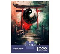 Jigsaw Puzzles for Adults 1000 Yin Yang Japanese Bridge Art Print Jigsaw for Adults Relaxing Games Pattern Assembly Gifts for Friends And Family 52x38cm/1000pcs