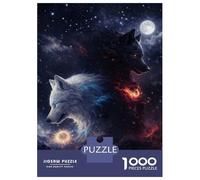Jigsaw Puzzles for Adults 1000 Yin Yang Wolves Night And Day Puzzles for Adults DIY Toys Pattern Assembly Gifts for Friends And Family 38x26cm/1000pcs