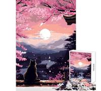 Jigsaw Puzzles for Adults 1000 Zen Cat Ukiyoe Pixel Art Puzzle For Teenagers Stress Reliever Every Piece Is Unique - for Is Ideal As A Gifts (50x75cm)
