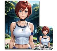 Jigsaw Puzzles for Adults 1000Anime Girl with Red Hair Jigsaw Puzzles for Adults Home Decor Brain Teaser Game for Teenagers Family Interaction 1000 PCS(38x26cm)
