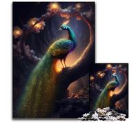 Jigsaw Puzzles for Adults 1000Beautiful Peacock Glow paper Puzzles Perfect for Christmas Halloween Easter New Year 1000 PCS(38x26cm)