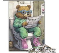 Jigsaw Puzzles for Adults 1000Brown Bear Go Toilet Jigsaw Puzzles 1000Pieces for Adults Challenging Brain Teaser for Teenagers & Families (Size 26x38 cm)