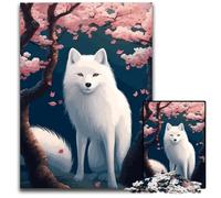 Jigsaw Puzzles for Adults 1000Cherry Blossom Wolf paper Puzzles Perfect for Christmas Halloween Easter New Year 1000 PCS(38x26cm)