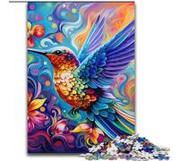 Jigsaw Puzzles for Adults 1000Colorful Art Hummingbird Wooden Jigsaw Puzzles for Adults Family Interaction & Brain Challenge, Family Activity Challenge (Size 50x75 cm)