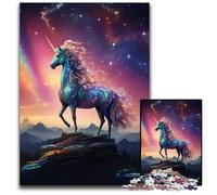 Jigsaw Puzzles for Adults 1000Cosmic Unicorn Wooden Puzzles Perfect for Christmas Halloween Easter New Year 1000 PCS(75x50cm)
