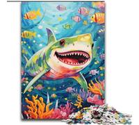 Jigsaw Puzzles for Adults 1000Cute Shark Jigsaw Puzzles for Adults 1000Piece for Teenagers Family Educational Games Home Decoration Gift (Size 50x75 cm)