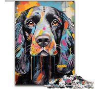 Jigsaw Puzzles for Adults 1000English Cocker Spaniel Graffiti cardboard Jigsaw Puzzles for Adults Family Interaction & Brain Challenge, Family Activity Challenge (Size 26x38 cm)