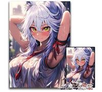 Jigsaw Puzzles for Adults 1000Foxgirl Hibiki in The Rain Challenging Puzzles Family Interactive Game Craft Gift with Colorful Artwork 1000 PCS(38x26cm)