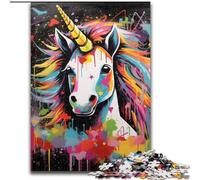 Jigsaw Puzzles for Adults 1000Graffiti Painting Unicorn Jigsaw Puzzles 1000Pieces for Adults Challenging Brain Teaser for Teenagers & Families (Size 50x75 cm)