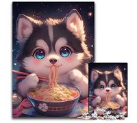 Jigsaw Puzzles for Adults 1000Husky Eating Spaghetti Challenging Puzzles Family Interactive Game Craft Gift with Colorful Artwork 1000 PCS(75x50cm)