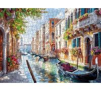 Jigsaw Puzzles for Adults 1000P, Large High Definition Puzzle Wooden, Relaxing Mind Game for Stress Relief, Creative Hobby,Wall Decor, Gifts for Men Women 29.5 x 19.7 inches Boat Small Town f0-109