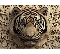 Jigsaw Puzzles for Adults 1000P, Large High Definition Puzzle Wooden, Relaxing Mind Game for Stress Relief, Creative Hobby,Wall Decor, Gifts for Men Women 29.5 x 19.7 inches Tiger Wood Carving f0-345