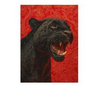Jigsaw Puzzles for Adults 1000pcs(52x38cm) Black Panther Roaring Art Print Puzzle for Adults Relaxing Games Perfect Decoration Challenging Game Gifts 1000pcs(52x38cm)