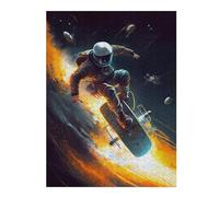 Jigsaw Puzzles for Adults 1000pcs(52x38cm) Space Skateboarding Adventure -1 Jigsaw for Adults Brain Teaser Game Enhance Memory Help The Brain Exercise 1000pcs(52x38cm)