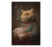 Jigsaw Puzzles for Adults 1000pcs(75x50cm) Royal Cat with Cigar Puzzle for Adults Relaxing Games Perfect Decoration Challenging Game Gifts 1000pcs(75x50cm)