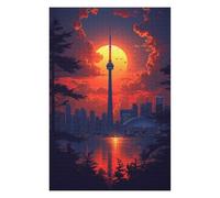 Jigsaw Puzzles for Adults 1000pcs(75x50cm) Toronto Skyline Sunset Jigsaw for Adults Brain Teaser Game Enhance Memory Help The Brain Exercise 1000pcs(75x50cm)