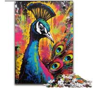 Jigsaw Puzzles for Adults 1000Peacock Graffiti Painting cardboard Jigsaw Puzzles for Adults Family Interaction & Brain Challenge, Family Activity Challenge (Size 26x38 cm)