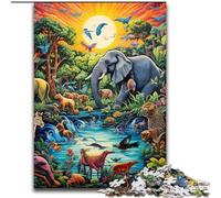 Jigsaw Puzzles for Adults 1000Piece Art Elephant Adult Jigsaw Puzzles 1000Pieces Challenging DIY Art for Enthusiasts, for Relaxation (Size 26x38 cm)
