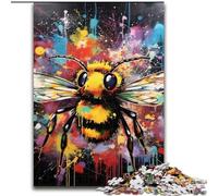 Jigsaw Puzzles for Adults, 1000Piece Bee Graffiti Painting Puzzles for Adults, Ideal for Office, Bedroom, Living Room Decor (Size 50x75 cm)