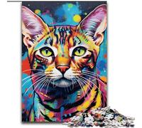 Jigsaw Puzzles for Adults 1000Piece Bengal Cat 1000Piece Puzzle Skill Level Beginner, Great for Birthday (Size 50x75 cm)