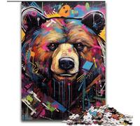 Jigsaw Puzzles for Adults 1000Piece Brown Bear Graffiti 1000Piece Jigsaw Puzzles for Adults for Birthdays, Holidays, And Home Decor (Size 26x38 cm)