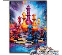 Jigsaw Puzzles for Adults 1000Piece Color Chess Adult Jigsaw Puzzles 1000Pieces Challenging DIY Art for Enthusiasts, for Relaxation (Size 50x75 cm)
