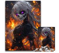 Jigsaw Puzzles for Adults 1000Piece Death Skull Anime Girl Jigsaw Puzzles for Adults Interactive Family Game Ideal Family Activity Game 1000 PCS(38x26cm)