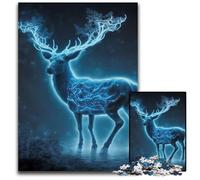 Jigsaw Puzzles for Adults 1000Piece Deer Neon Glowing Challenging Puzzles Ideal for TeenagersCollectors Travel Gift Family Activity 1000 PCS(75x50cm)