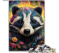 Jigsaw Puzzles for Adults 1000Piece Honey Badger Flowers 1000Piece Jigsaw Puzzles for Adults for Birthdays, Holidays, And Home Decor (Size 26x38 cm)