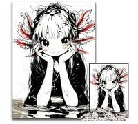 Jigsaw Puzzles for Adults 1000Piece Kawaii Axolotl Anime Girl Jigsaw Puzzles for Adults Interactive Family Game Ideal Family Activity Game 1000 PCS(38x26cm)