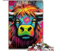 Jigsaw Puzzles for Adults 1000Piece Mgraffiti Painting Yak Puzzle 1000Pieces Jigsaw for Birthdays, Holidays & Home Decor (Size 26x38 cm)