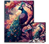 Jigsaw Puzzles for Adults 1000Piece Peacock Cherry Puzzles for Adults Challenging DIY Brain Teaser Perfect Family Game Or Decorative Gift 1000 PCS(38x26cm)