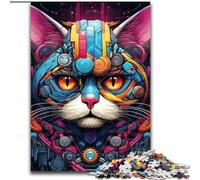 Jigsaw Puzzles for Adults, 1000Piece Tech Cat Wooden Jigsaw Challenging Brain Teaser for Teenagers, Family Fun, DIY Home Decor Gift (Size 50x75 cm)