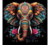 Jigsaw Puzzles for Adults 120, Animal Elephant Flowers Puzzle for Adults, Memory Games, Logic Puzzles, Impossible Hard Challenge, Relaxation, Puzzle 120 Pieces