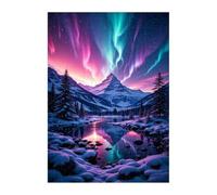 Jigsaw Puzzles for Adults 120 Aurora Mountain Lake, Challenge Educational Game, Impossible High Difficult Jigsaw Puzzles for Adults, Puzzle 120 Pieces