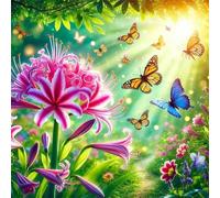 Jigsaw Puzzles for Adults 120 Piece,20x20 cm puzzle for adults Educational Game Challenge Toy 120 Pieces puzzles for Adult Home Decoration Puzzle Sunshine Butterfly Flowers