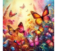 Jigsaw Puzzles for Adults 120 Piece,20x20 cm puzzle for adults Educational Game Challenge Toy 120 Pieces puzzles for Adult Home Decoration Puzzle Colorful Butterfly Landscape