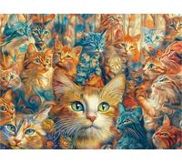 Jigsaw Puzzles for Adults 120 piece,25x20 cm puzzle for adults Educational Game Challenge Toy 120 Pieces puzzles for Adult Home Decoration Puzzle (Animal Cats)