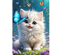 Jigsaw Puzzles for Adults 120 piece,25x20 cm puzzle for adults Educational Game Challenge Toy 120 Pieces puzzles for Adult Home Decoration Puzzle (Cute Cat Butterfly)