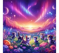 Jigsaw Puzzles for Adults 120 piece Aurora Cat, 120 Piece Difficult jigsaw puzzles for adults, Challenging Jigsaws 120 pieces, Puzzle Game for The Whole for Women, Gifts for Men 45x45cm