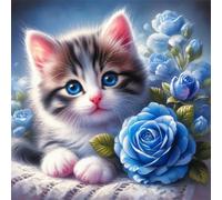 Jigsaw Puzzles for Adults 120 Piece jigsaw puzzles for Adult Educational Game Challenge Toy 120 Pieces Puzzle Challenging Games for The Whole for adults,Blue Roses Cat puzzle Gifts