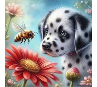 Jigsaw Puzzles for Adults 120 Piece jigsaw puzzles for Adult Educational Game Challenge Toy 120 Pieces Puzzle Challenging Games for The Whole for adults,Daisy Dog Bee puzzle Gifts
