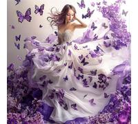 Jigsaw Puzzles for Adults 120 Piece jigsaw puzzles for Adult Educational Game Challenge Toy 120 Pieces Puzzle Challenging Games for The Whole for adults,Purple Butterfly Flower Girl puzzle Gifts