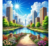 Jigsaw Puzzles for Adults 120 Piece jigsaw puzzles for Adult Educational Game Challenge Toy 120 Pieces Puzzle Challenging Games for The Whole for adults,City Sunlight River puzzle Gifts