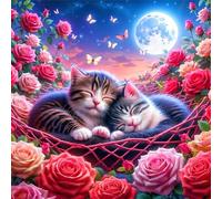 Jigsaw Puzzles for Adults 120 Piece jigsaw puzzles for Adult Educational Game Challenge Toy 120 Pieces Puzzle Challenging Games for The Whole for adults,Moonlight Roses Cats puzzle Gifts