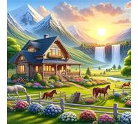 Jigsaw Puzzles for Adults 120 piece Natural Villa, 120 Piece Difficult jigsaw puzzles for adults, Challenging Jigsaws 120 pieces, Puzzle Game for The Whole for Women, Gifts for Men 45x45cm